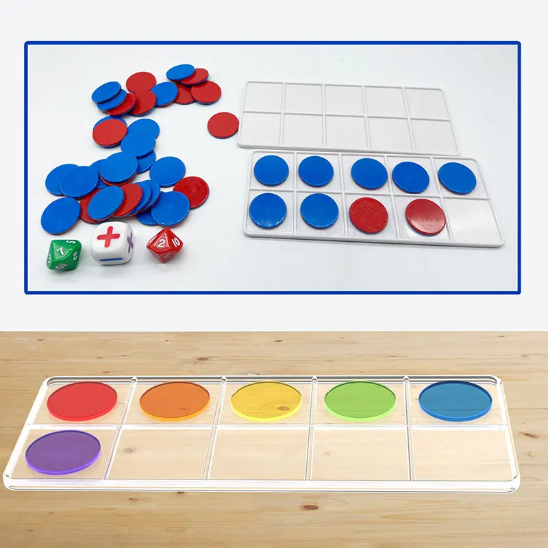 Children Montessori Math Toys Ten-Frames Number Sense Counting Activity Toys Digital Connecting Logic Early Educational Learning