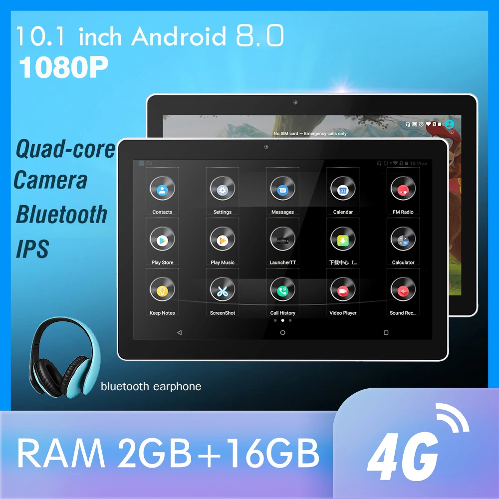 10.1 inch Android Car Headrest Monitor RAM 2GB 1080P video IPS Touch Screen 4G WIFI/Bluetooth/USB/SD/FM MP5 Video Player with DC