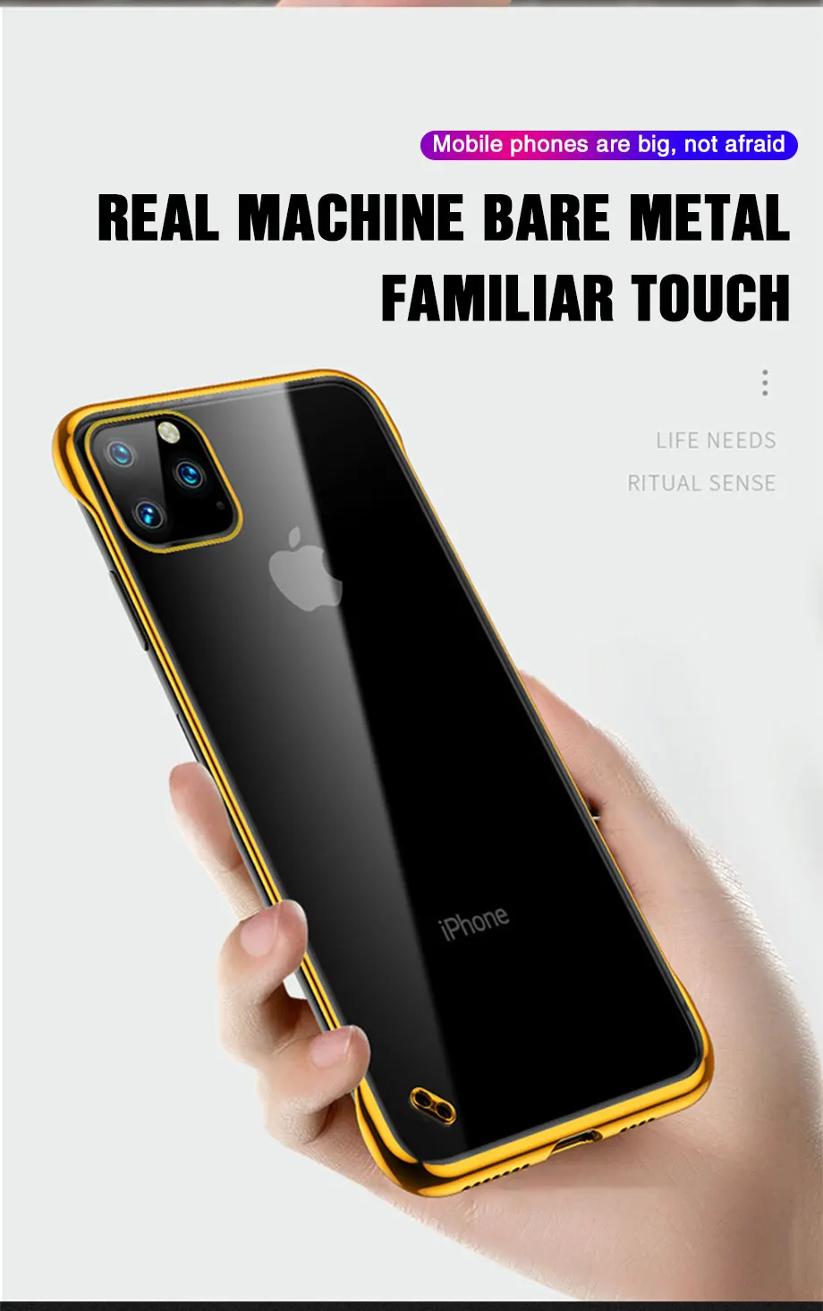 Для iPhone 11 Pro Max X XS Max XR 7 8 Plus 6 6s Plus Мода 6,1 5,8 6,5 покрытие прозрачное бескаркасное жесткое кольцо для ПК