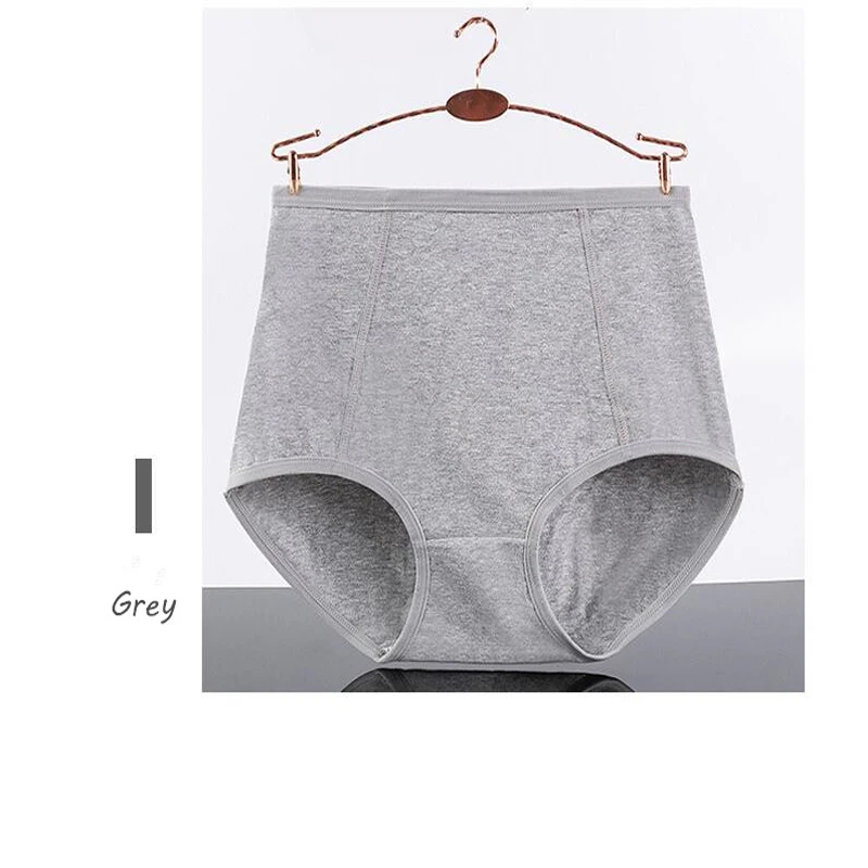grey panties Babbytoro Для женщин нижнее белье хлопковые эластичные бикини Мягкие трусики для женщин размера плюс 6XL 5XL 4XL XL 3 шт./упак. трусики бежевый, розовый черный - Цвет: grey panties