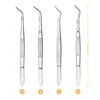 3pcs Stainless Steel Dental Tweezers Surgical Serrated Curved Tweezer Pincers Forceps 4/Four Sizes Teeth Whitening Dentist Tools ► Photo 3/6