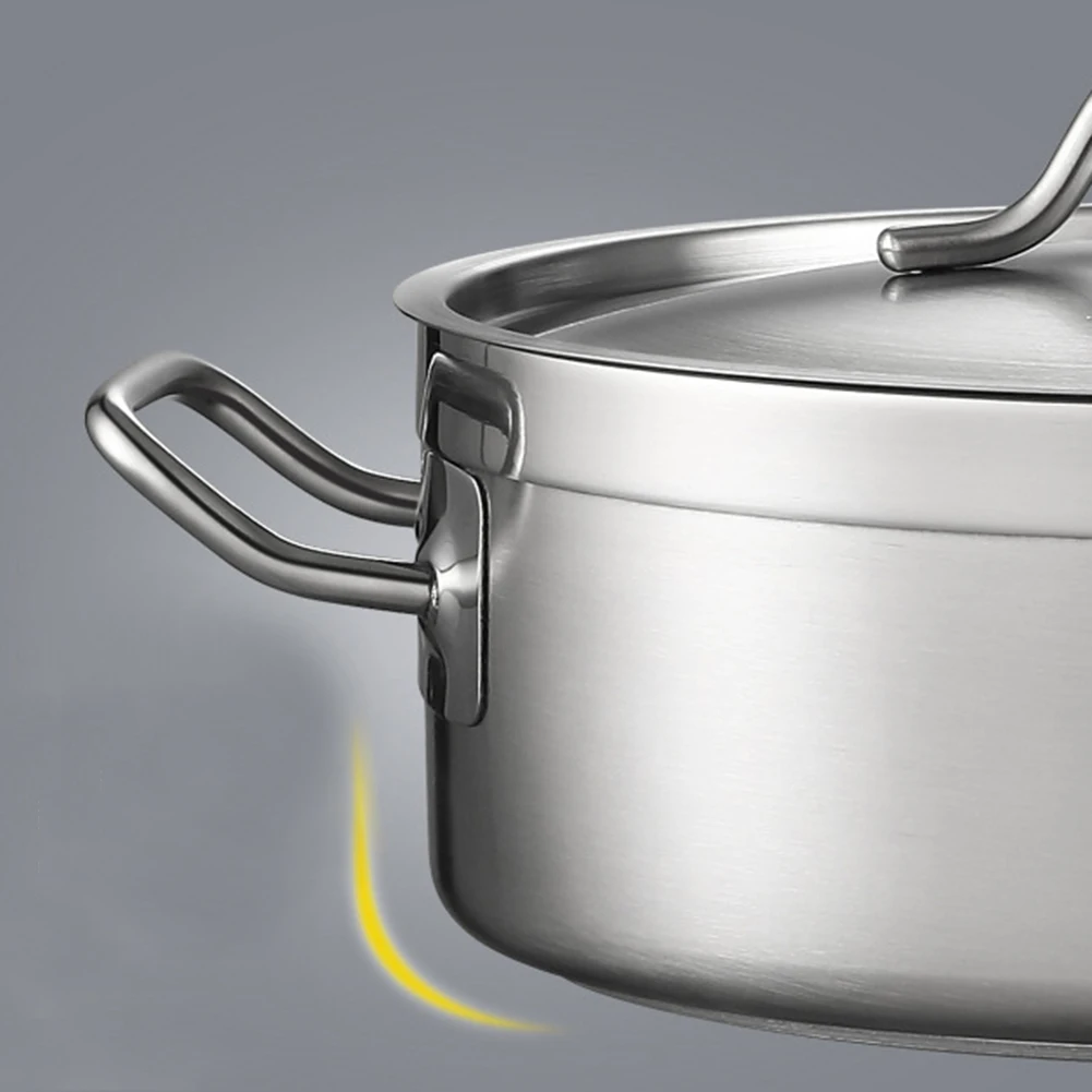 Stainless Steel Handle Cooking Pot with Lid Dutch Oven Gas Stove Induction Soup Milk Cooking Pot Kitchen Pots Cookware