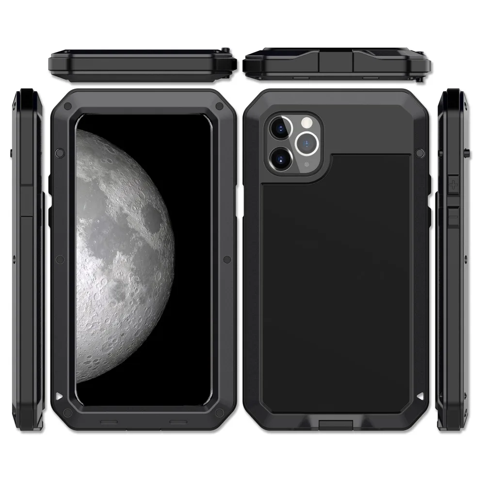 Сверхпрочный защитный чехол для iPhone 5, 6, 7, 8 Plus, X, XR, XS, 11 Pro, MAX Life, водостойкий, ударопрочный, грязеотталкивающий, Алюминиевый, металлический защитный чехол