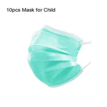 

10pcs Disposable Face Masks 3-Layer Mask Dust Breathable Earloop Face Mask for Children Boy Girl Kids