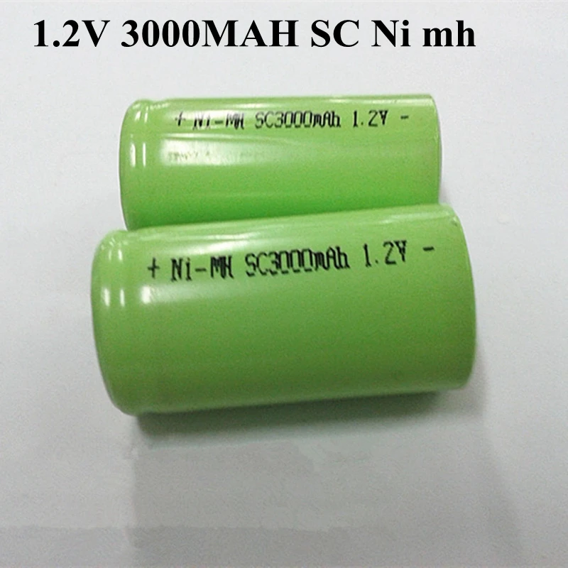 10 шт. NIMH SC 1,2 V 3000mAh высокоскоростной перезаряжаемый аккумулятор межфонные поделки коробка для батареек для подметальная вакуумная