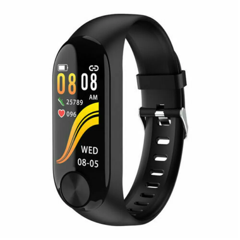black Новые модные спортивные Смарт-часы фитнес-трекер Bluetooth водонепроницаемый браслет пульсометр кровяное давление для Android iOS - Цвет: black