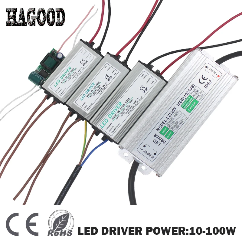 10-100W Wateerproof LED Light Driver AC 85-265V DC25-38V Transformer Power Supply Adapter for Led Lamp/Floodlight /Strip