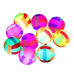 Light Up Spike Rubber Ball Flashing Lights Soft Colorful Cool Bouncy Stress Ball Ball Toys With Whistle For Great Party Favor