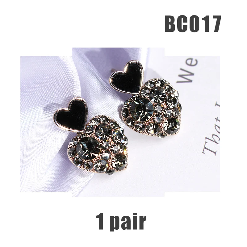 XC017 PickyanDco геометрические круглые серьги, Длинные круглые серьги-гвоздики для женщин, аксессуары для больших ушей, черные сережки со стразами XC005 - Окраска металла: XC017