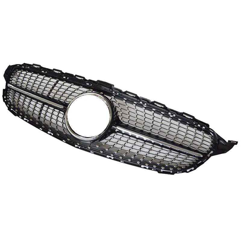 Автомобильная Передняя Алмазная решетка подходит для Mercedes Benz C Class w205 c63 grill- C450 C250 C180 C200 C220 без центрального логотипа