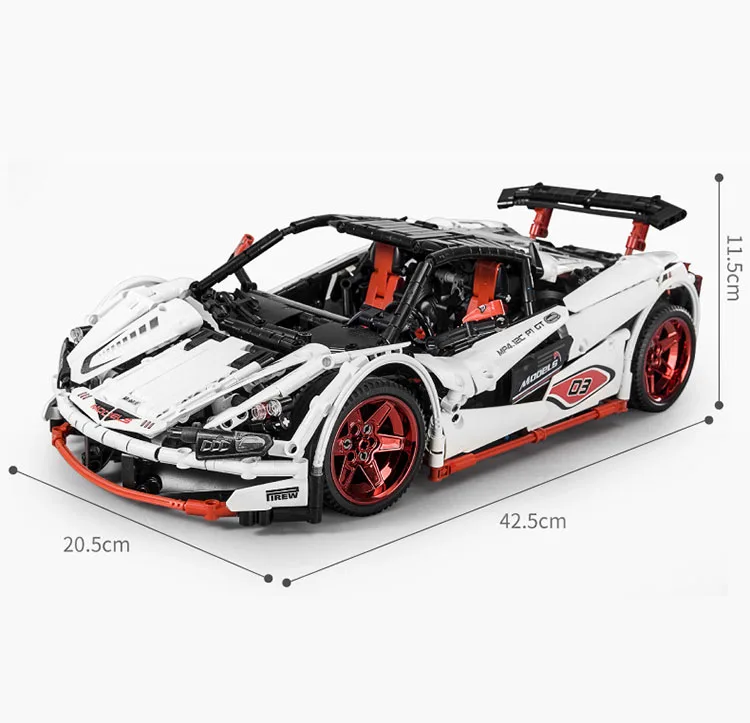 MOC-16915 оранжевый Супер гоночный автомобиль набор - Цвет: White Version