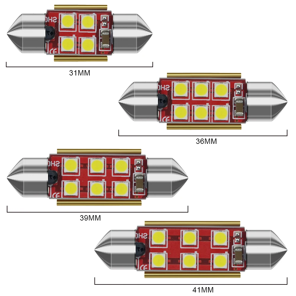 4 шт супер яркий гирлянда 36 мм/39 мм/41 мм Canbus LED 3030 SMD c5w 2Led LED гирлянда для автомобиля лампа для плафона не трогайте работающую лампу накаливания