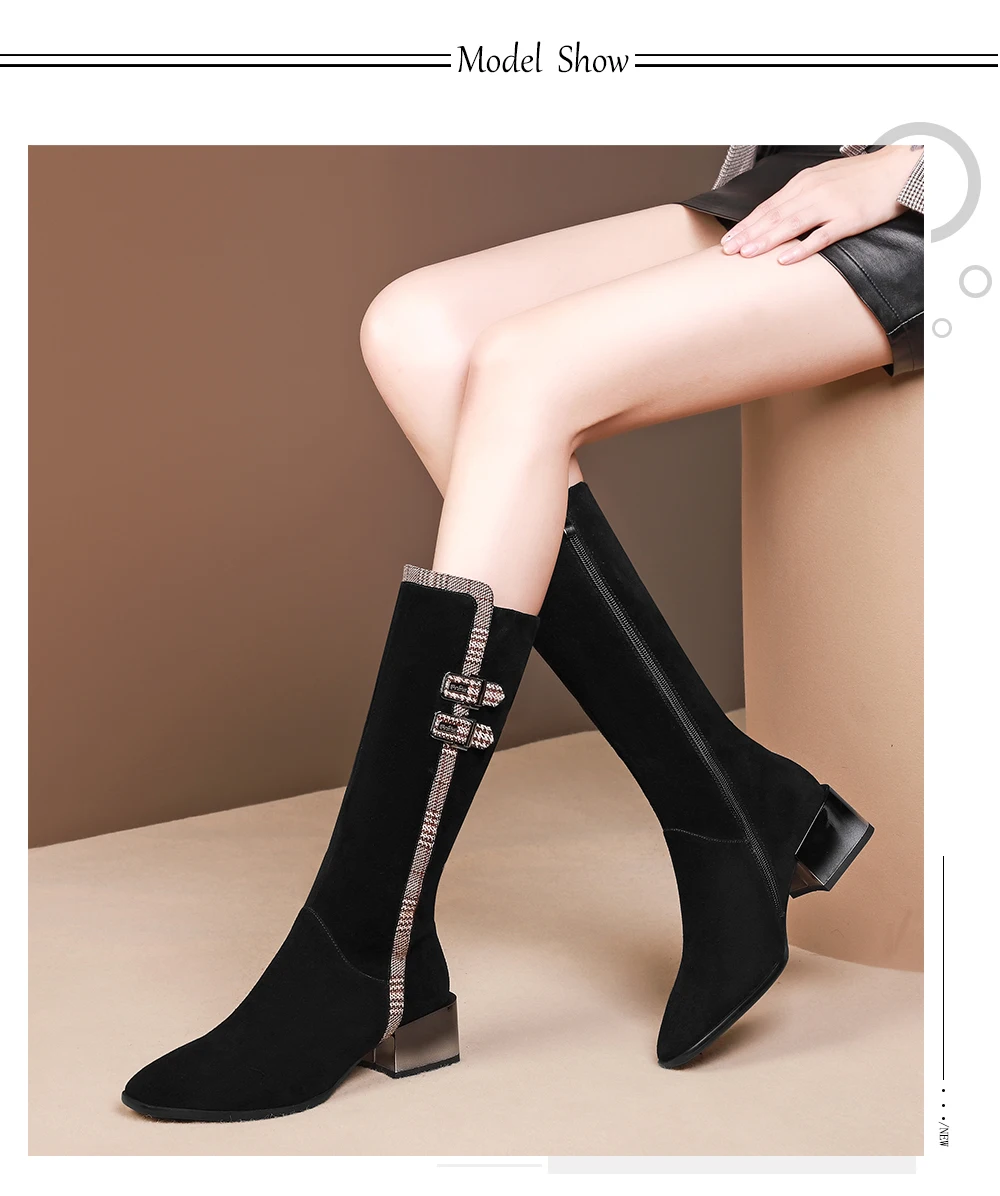 SOPHITINA/модные дизайнерские ботинки из высококачественной натуральной кожи; удобная обувь на квадратном каблуке с круглым носком; Лидер продаж; ботинки на молнии; PO302