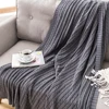 Battilo Cotton Knitted Throw Blanket for Bed Soft&Cozy Sofa Blanket Solid Cable Knit Throws Large Heavyweight Decorative Blanket 3