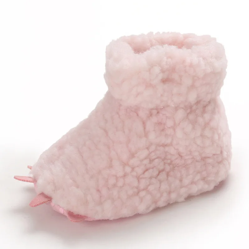 pink Cute Baby Boots Warm Newborn Baby Girl Winter Boots Soft Sole Non-Slip Thick Toddler Infant Snow Boots Girls Shoes - Цвет: pink