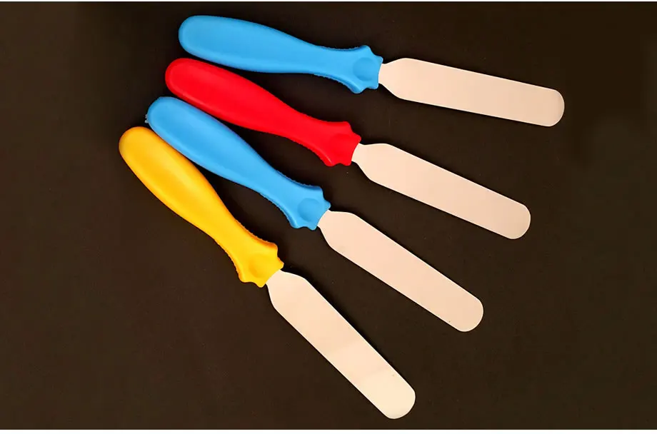 OBRKING Cake Tools Stainless Steel Cream Butter Cake Spatula Scraper Cream Spatula Mixing Cake Butter Decorating Baking Tools