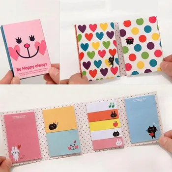 

1PCS Creative Sticker Mini Animal Sticky Notes 4 Folding Memo Pad Gifts School Stationery Supplies