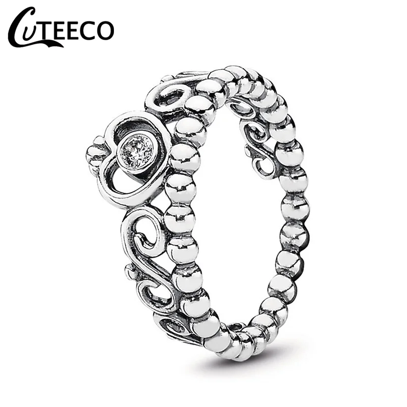 Wedding Rings CUTEECO Silver Color Clear CZ Engagement Ring For Women Original Brand