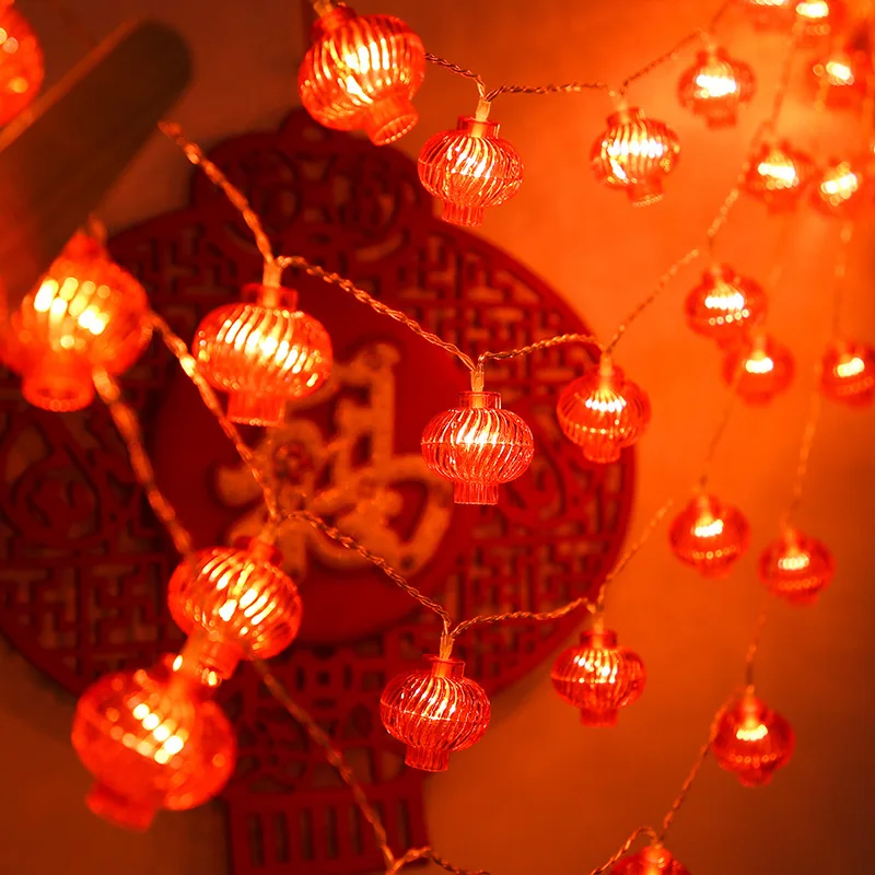 20LED 3M Chinese Lantern String Lights Red Lantern Festival New Year Light Decor 