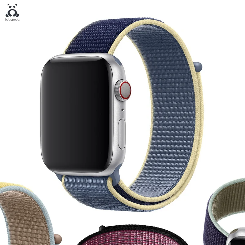 Lebanda Sport loop для apple watch 5, 4, 3, 2, 1, ремешок для iwatch 38, 40, 42, 44 мм, тканый нейлоновый ремешок, Аляска, синий