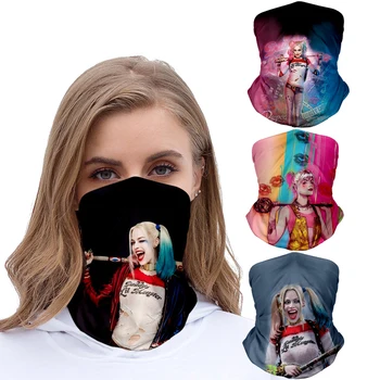 

Harley Quinn Magic Bandana Face Mask Cosplay Windproof Motorcycle Cycling Neck Scarf Suicide Squad Joker Costume Face Shield
