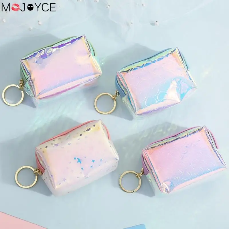 

Laser Printing Clutch Women Kids Coin Purse PVC Square Keychain Wallet Trend Women Small Wallet Card Holder Zipper Wallet