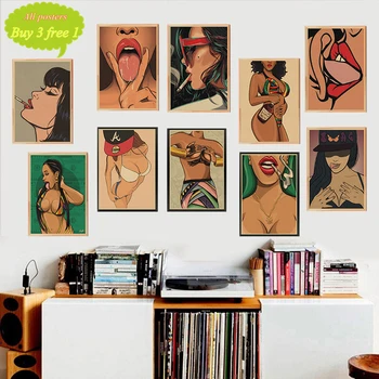 

Sexy girlSexy Poster Home Room Wall sticker Kraft Paper Posters and Prints Art Wall Decor