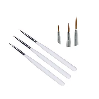 

3PCS Acrylic French Nail Art Liner Brushes UV Gel Polish Painting Drawing Dotting Pen Manicure DIY Styling Tools