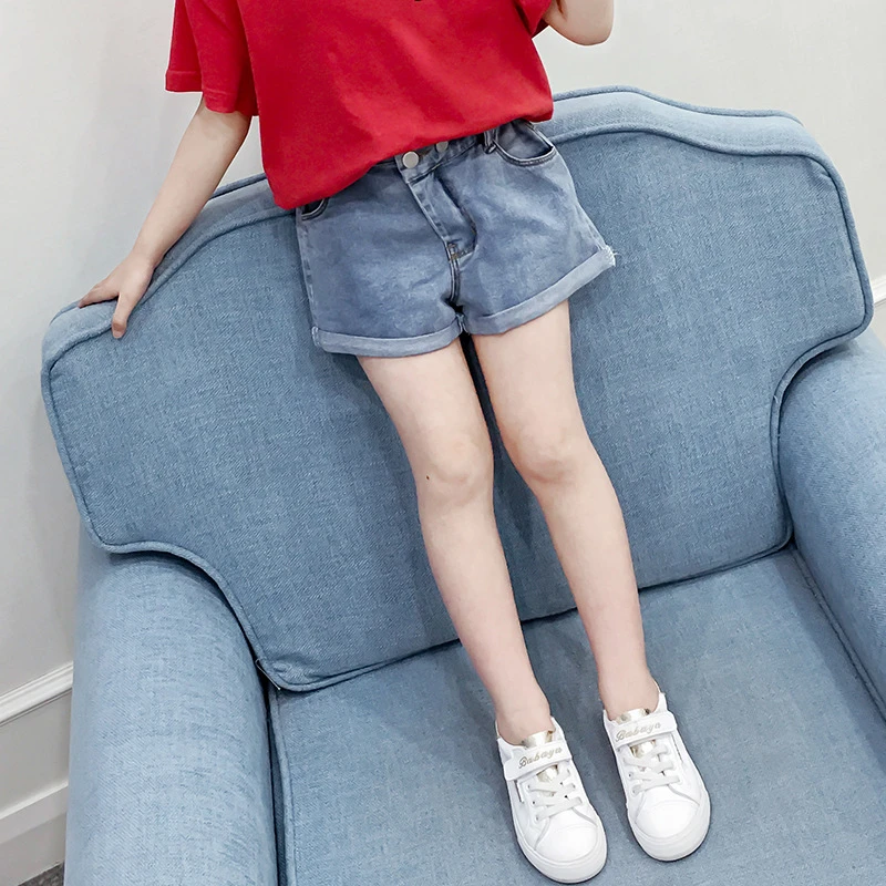 children's high waisted denim shorts