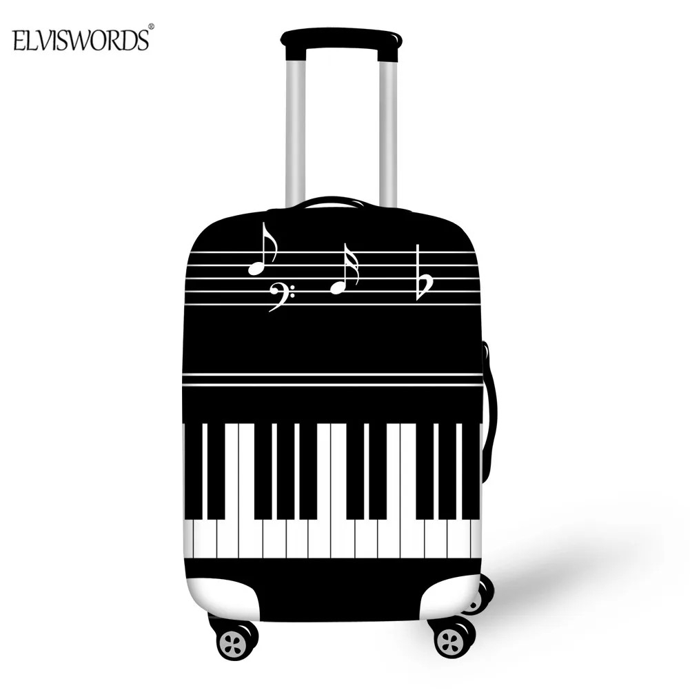 ELVISWORDS пианино музыка чемодан с надписью чехол для 1"-32" Чехол Эластичный молния Путешествия Тележка пыль дождевики аксессуары для путешествий