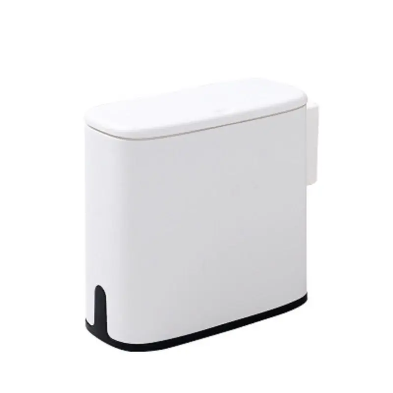 Белый 11L Plastic Waste Bin Bathroom Trash Can Toilet Garbage Bucket Rubbish Bag Holder Storage Container - Цвет: Белый