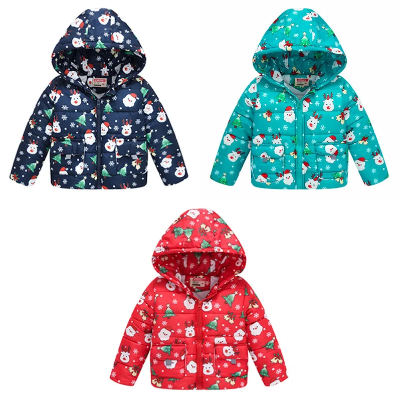 Рождественская куртка для девочек и мальчиков хлопковая одежда детское пальто Зимняя теплая пуховая куртка с рисунком Микки для маленьких девочек Детская ветровка