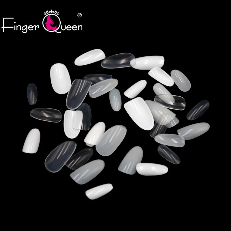 Fingerqueen 100 шт+ коробка французские накладные акриловые кончики для Ногтей Полное покрытие советы гроб накладные ногти s УФ-гель для маникюра Накладные ногти советы FQ822