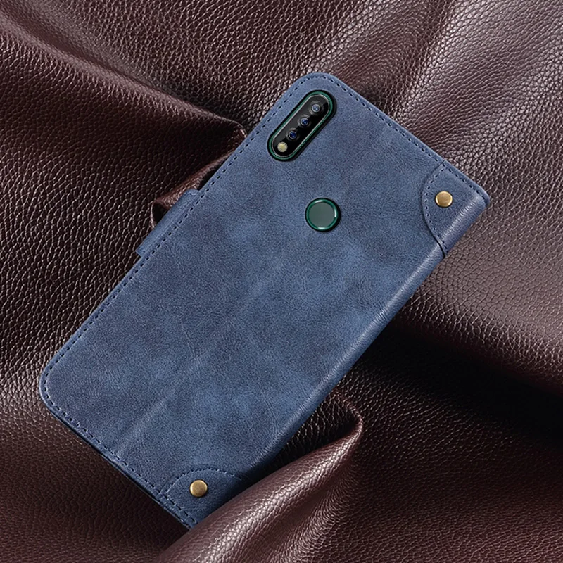 Business Leather Case For Oukitel C17 Pro C17Pro Case Luxury Vintage Flip Wallet Cover For Oukitel C17 Pro Retro Cover 6.35 inch