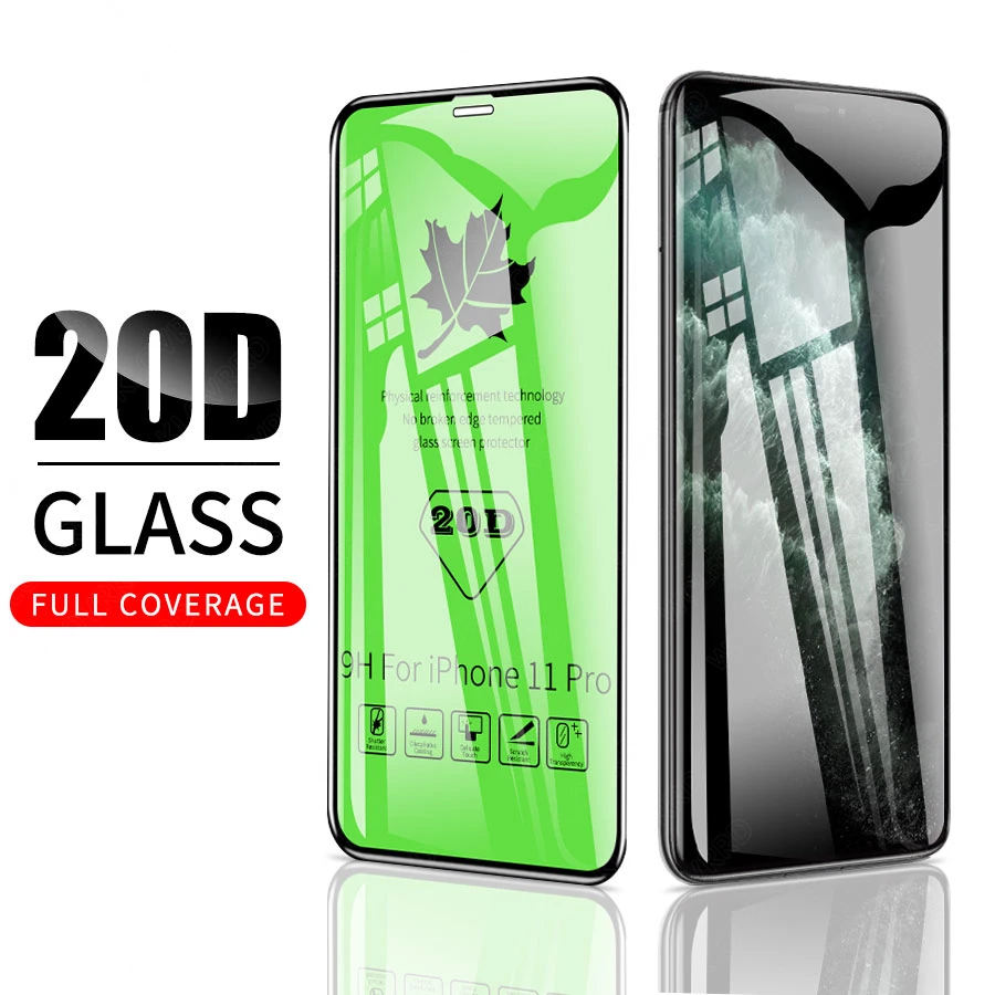20D полный клей покрытие из закаленного стекла для iPhone 11 pro max защита экрана