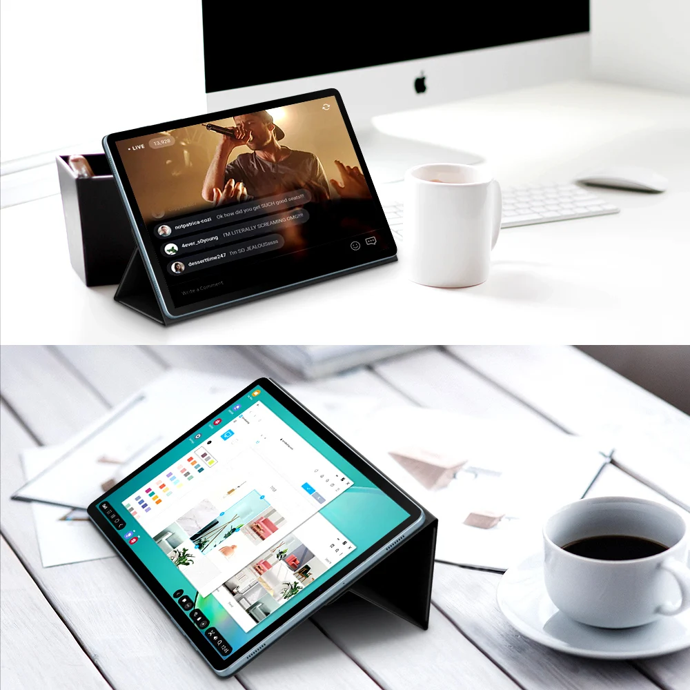 Smart Folio Case For Samsung Galaxy Tab S6 10.5 2019,Slim Lightweight Smart Shell Stand Cover,Strong Magnetic Adsorption For Tab (7)