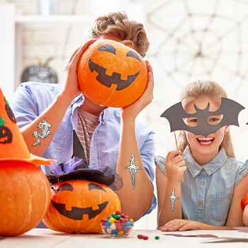 

10pcs Luminous Tattoos Funny Creative Fashion Inked Tattoos Music Light Tattoos Temporary Tattoos for Women Men