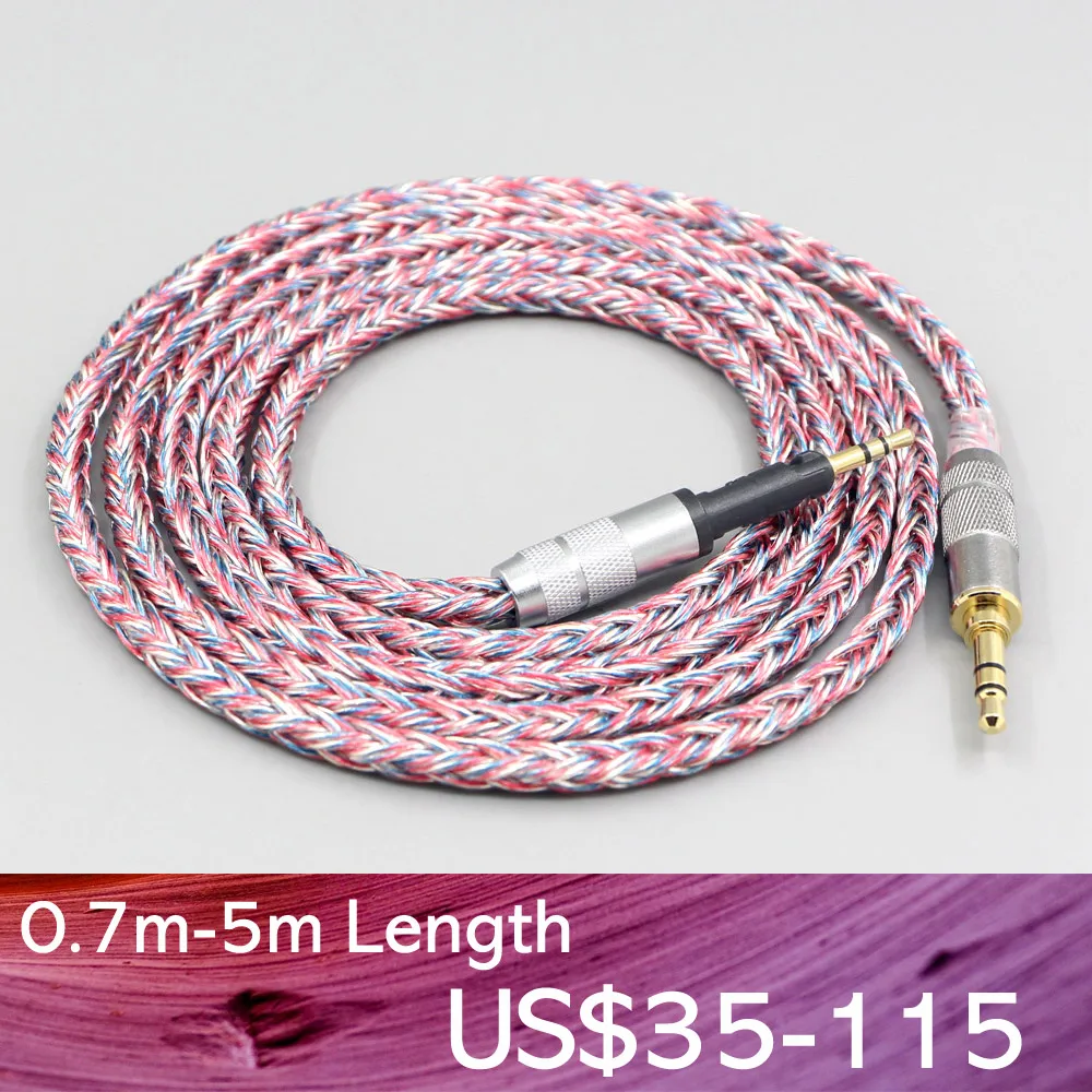

LN007600 16 Core Silver OCC OFC Mixed Braided Cable For Sennheiser HD6 HD7 HD8 MIX DJ HD595 Earphone Headset Headphone