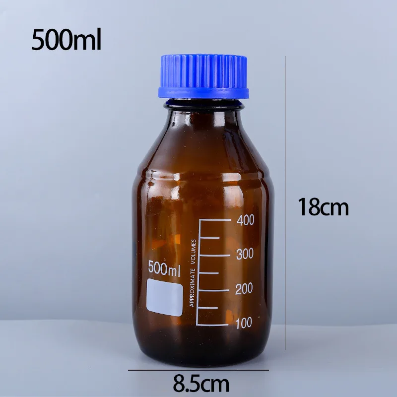 50ml-1000ml/brown Screw Cap Blue Screw Cap Glass Laboratory Reagent Bottle Medical Supplies Laboratory Glass Reagent Bottle images - 6