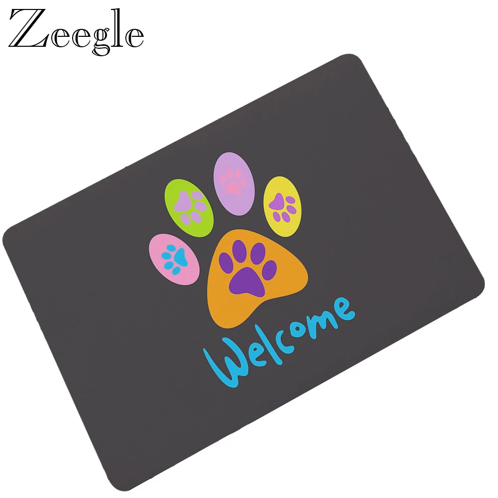 Zeegle Rubber Door Mat And Rugs Doormat Non-slip Floor Waterproof Doormat Welcome Carpet Outdoor Anti-slip Bathroom Carpet
