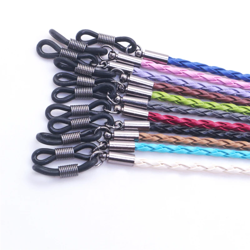 Толстый твист солнцезащитные очки Leather Rope Chain оплетка шнурок для очков ремешок
