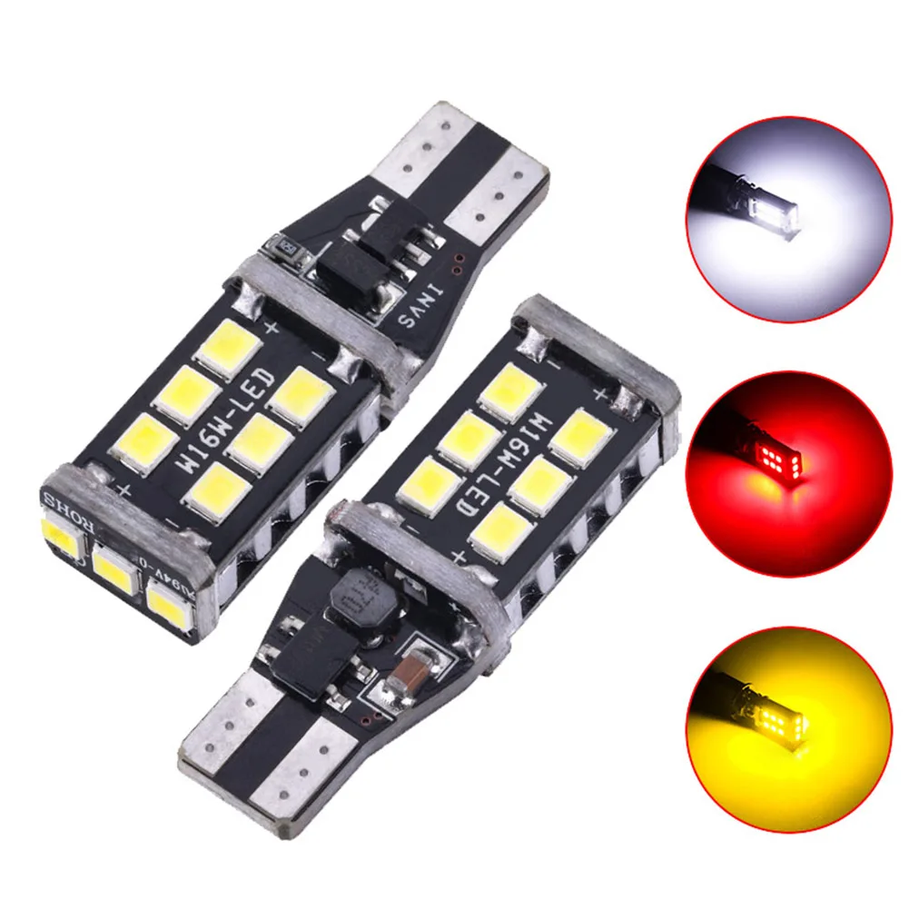 2 шт. Canbus W16W T15 2835 15SMD светодиодный автомобильный тормоз обратный поворот противотуманная фара лампа