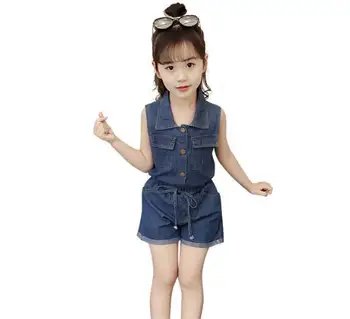 

Children Summer Denim Sets 2020 New Shirts + Shorts 2pcs Set for Teen Girls Clothes Kids Girls Outfits 6 8 10 12 13 Years