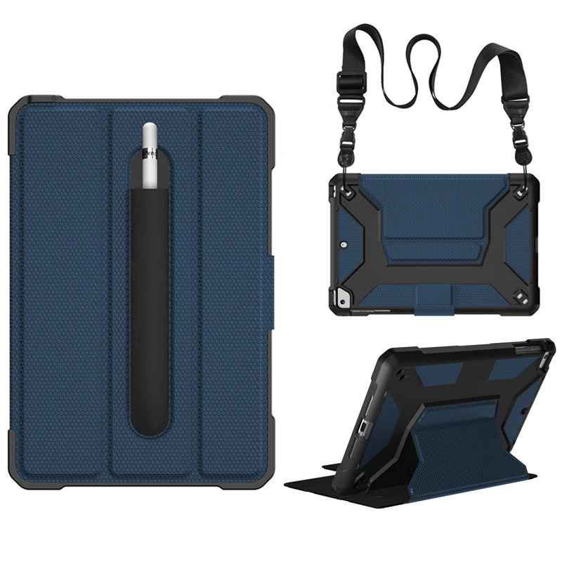 

For iPad Mini 5 4 3 2 1 Shockproof Case with Pencil Holder 8 inch Universal Tablet Smart Cover Shoulder Strap Accessories KTZ
