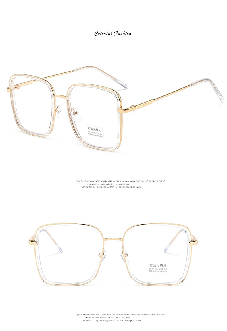 New Computer Glasses Women Men High Quality Anti Blue Light Glasses Retro Eyewear Frames Metal Optical Spectacle Frame Eyeglass (13)