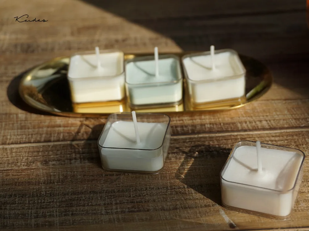 High Transparency  Square shape Tealight Candle Containers 20 pcs For DIY Scented Weddings Candle