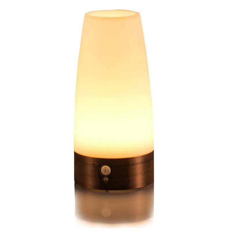 

Wireless Intelligent Desktop Human Body Sensor Light Small Night Lamp Without Plug-in Light Control Aisle Night Bedroom Lamp
