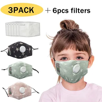 

Cartoon Reusable Children Mask For kids 2020 Breath Valve Mouth Face Mask kids PM2.5 Filters New Washable Mask Cover #YL5