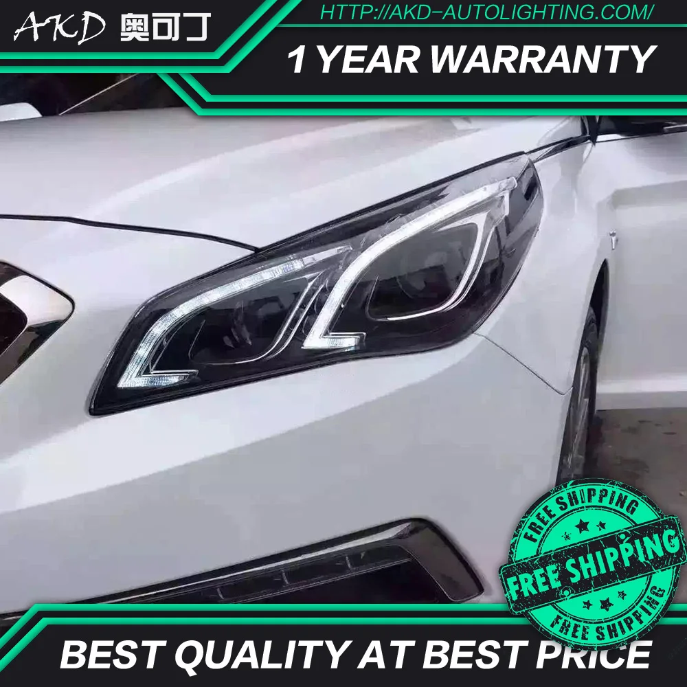 Тюнинг фар автомобиля для Hyundai Sonata 9 MK9 2015 светодиодные фары DRL ходовые огни