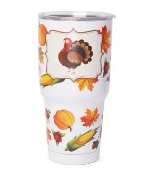 

Sample 30oz Stainless Steel Tumblers Thanksgiving Turkey Insulated Cups Travel Mugs DOM1091175